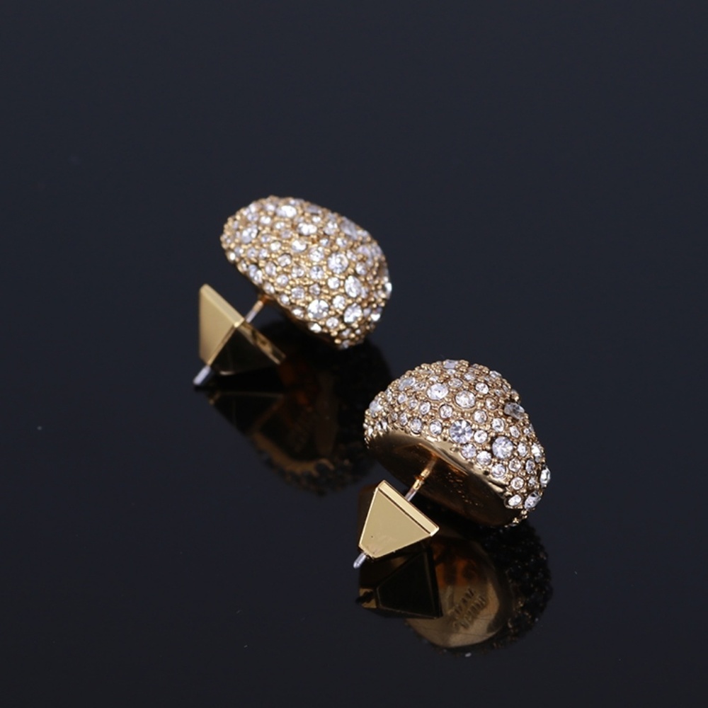 🛑Alexis Bittar pave Button Earrings - Picture 2 of 6